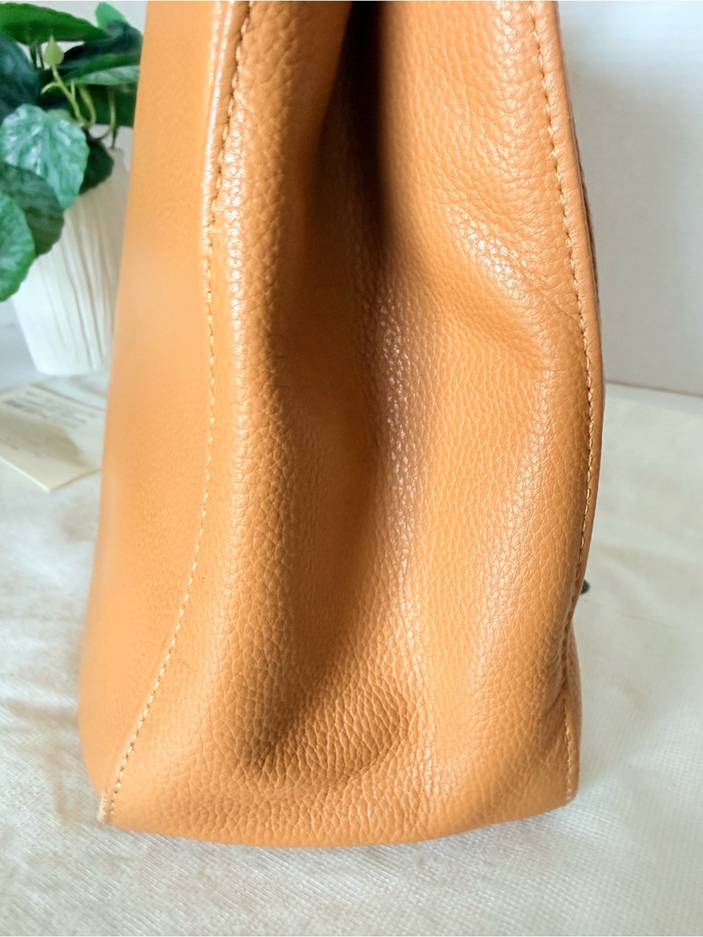 Longchamp Rozo Cognac Leather Structured Top-Handle Tote. - Picture 17 of 17
